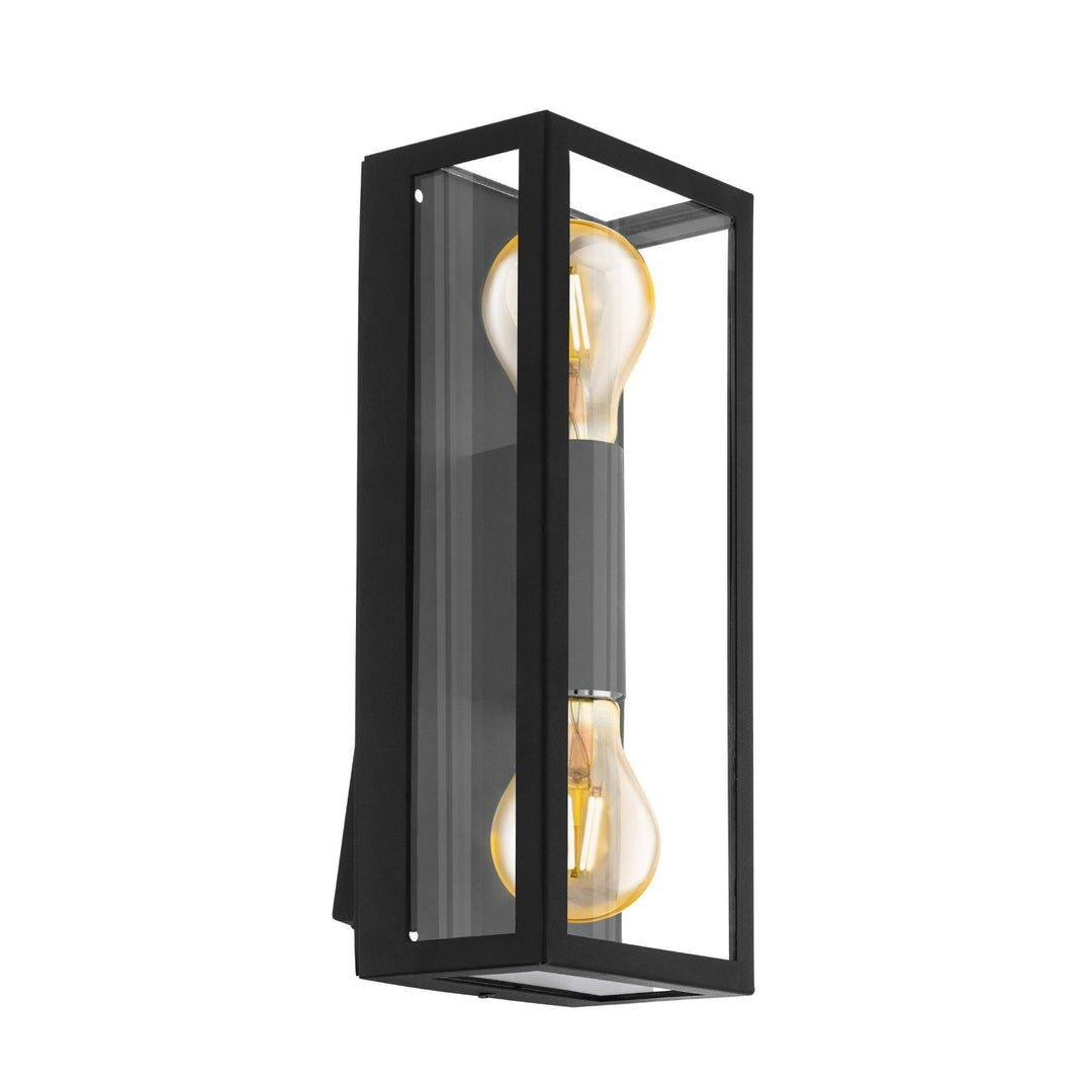 Eglo 98273 Alamonte 1 2-Light Caged Industrial Exterior Wall Light