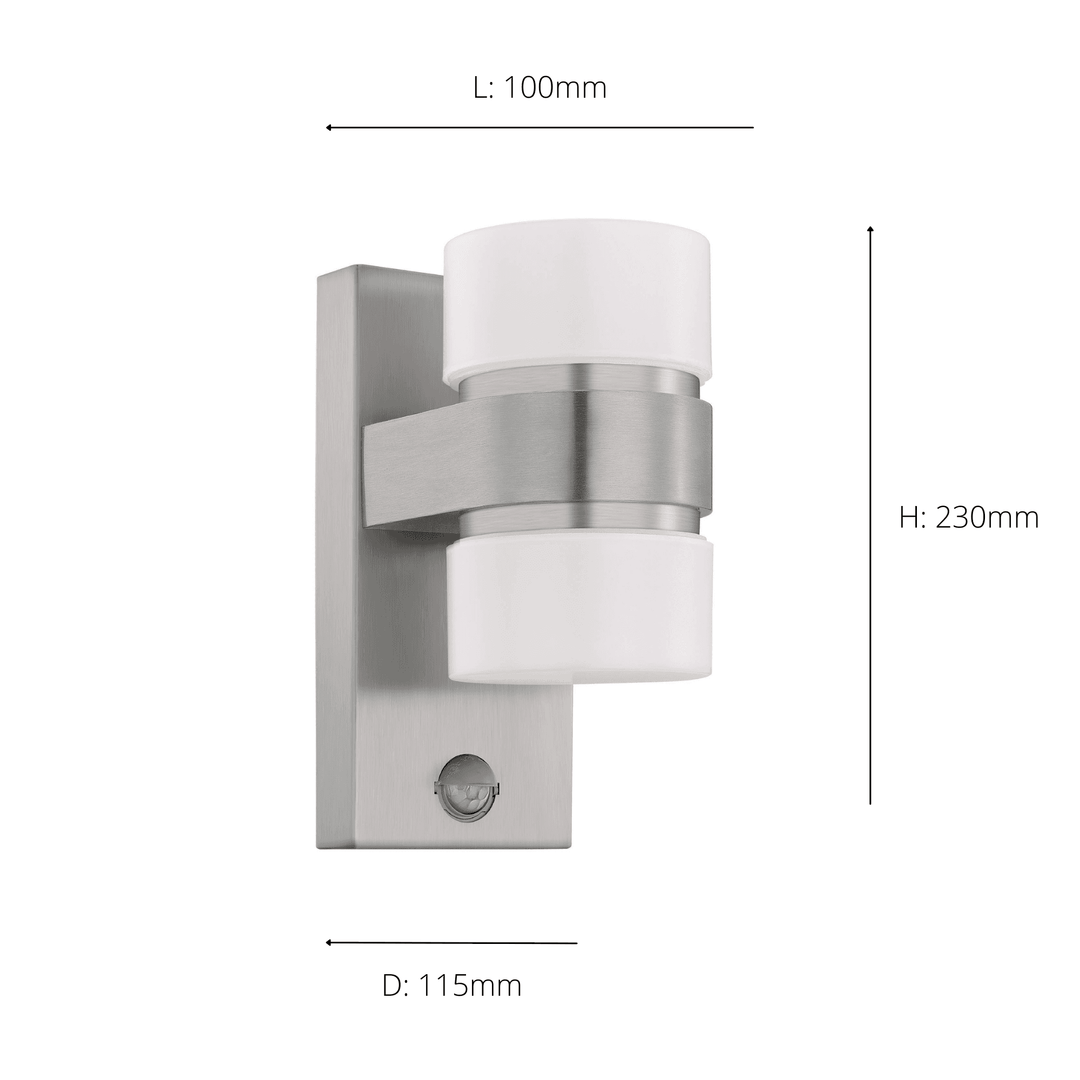 Eglo 96277 Atollari LED 2-Light Silver Exterior Wall Light