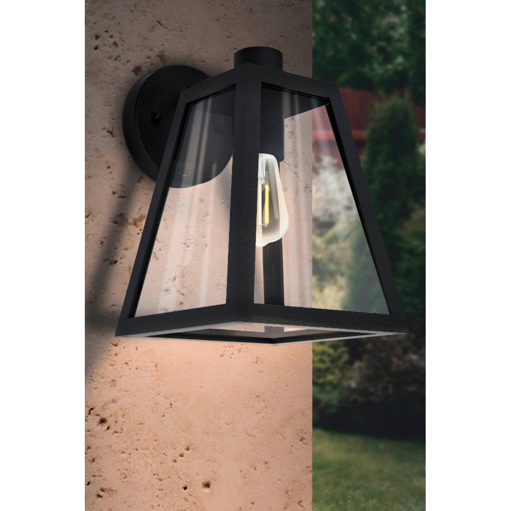 Eglo 98719 Mirandola 1-Light Caged Exterior Wall Light With Glass Panels