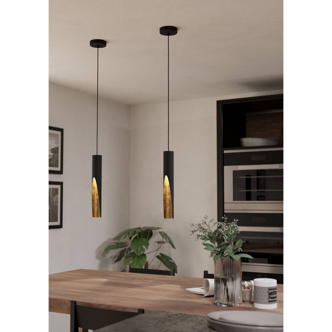 Eglo 900872 Barbotto Black & Gold Steel Modern Pendant Light