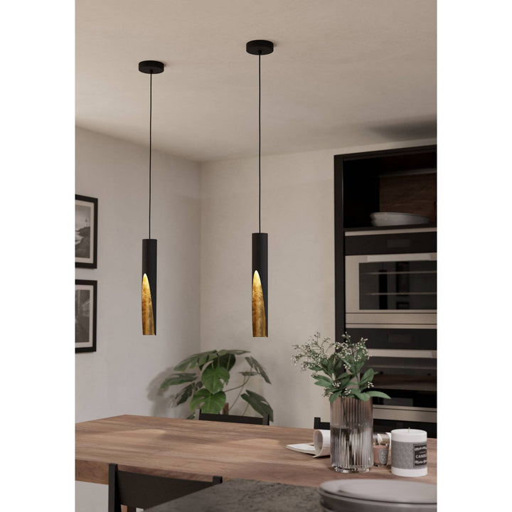 Eglo 900872 Barbotto Black & Gold Steel Modern Pendant Light