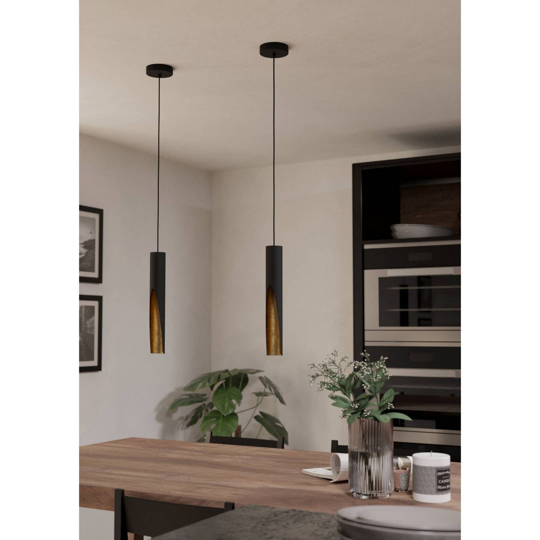 Eglo 900872 Barbotto Black & Gold Steel Modern Pendant Light
