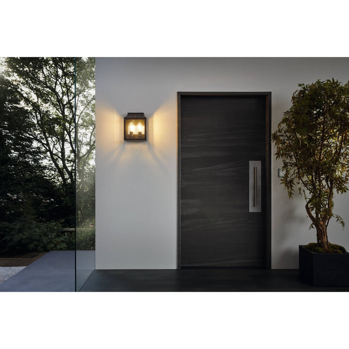 Eglo 97294 Soncino 2-Light Industrial Exterior Wall Light With Glass Panels