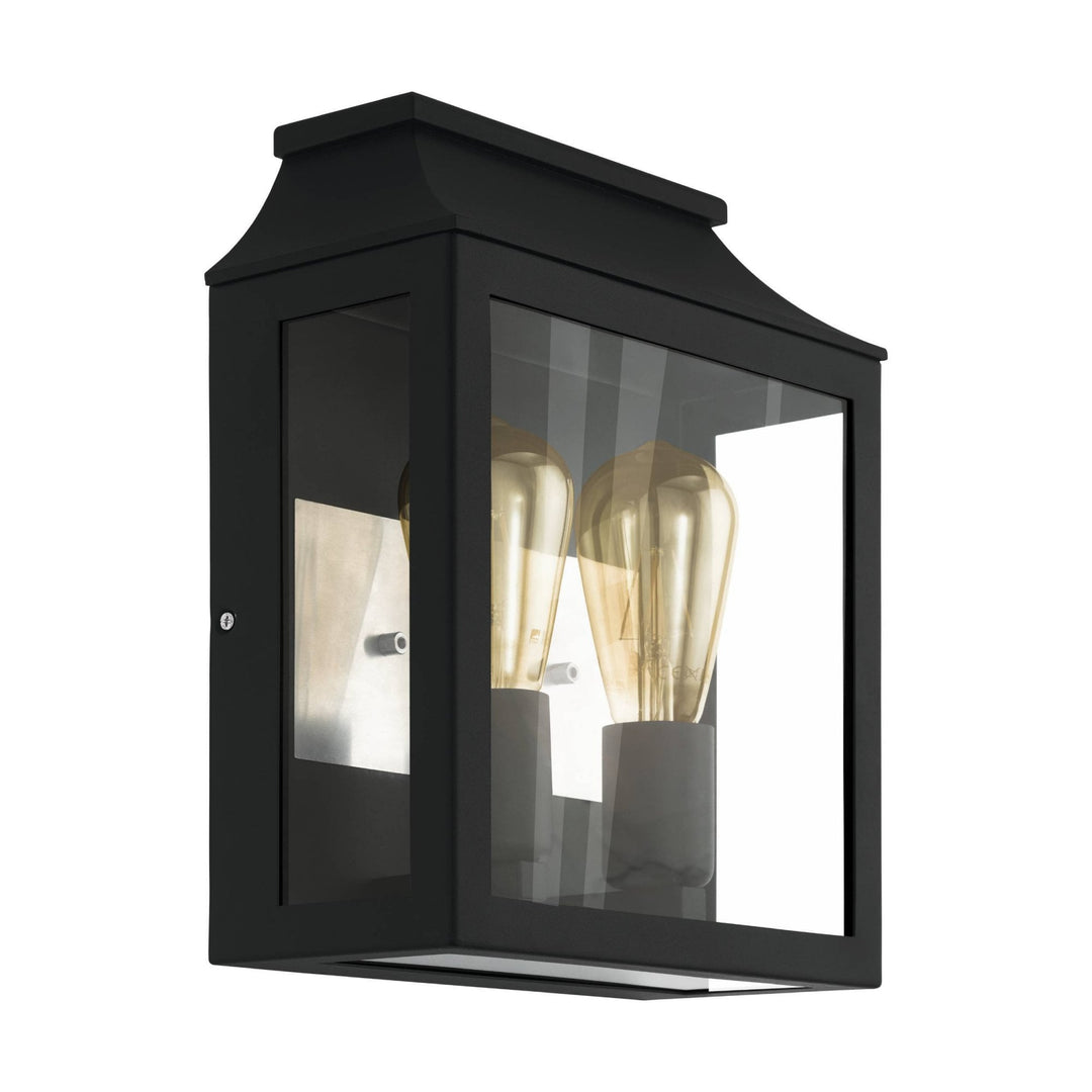 Eglo 97294 Soncino 2-Light Industrial Exterior Wall Light With Glass Panels
