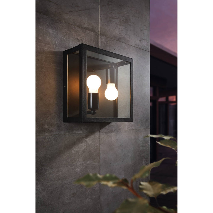 Eglo 94832 Alamonte 1 2-Light Caged Industrial Exterior Ceiling or Wall Light