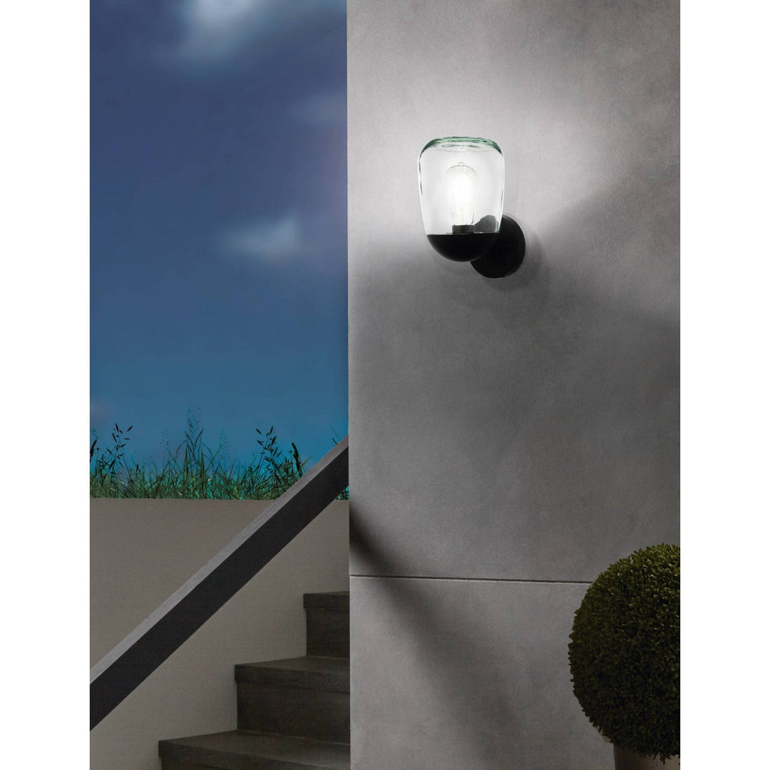 Eglo 98701 Donatori Exterior Black Metal/Glass Wall Light