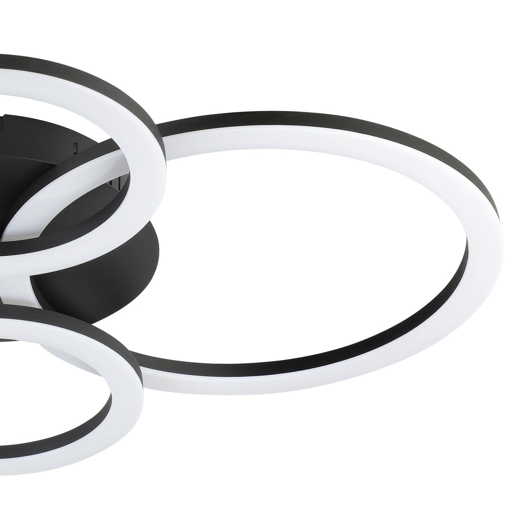 Eglo 900319 Parrapos-Z Modern Black Steel Smart Control, Colour Changing Ceiling Light