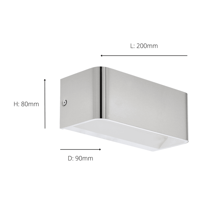 Eglo 98425 Sania 4 LED Satin Nickel Cube Aluminium Wall Light