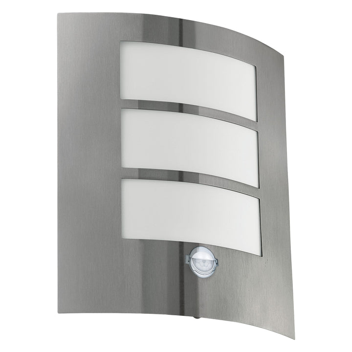 Eglo 88142 City Stainless-Steel Exterior Wall Light with Sensor