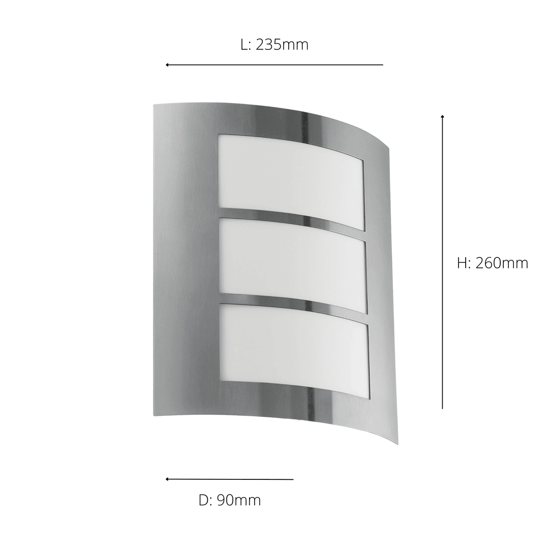 Eglo 88139 City Stainless Steel Outdoor Wall Light