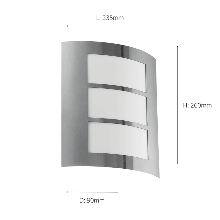 Eglo 88139 City Stainless Steel Outdoor Wall Light