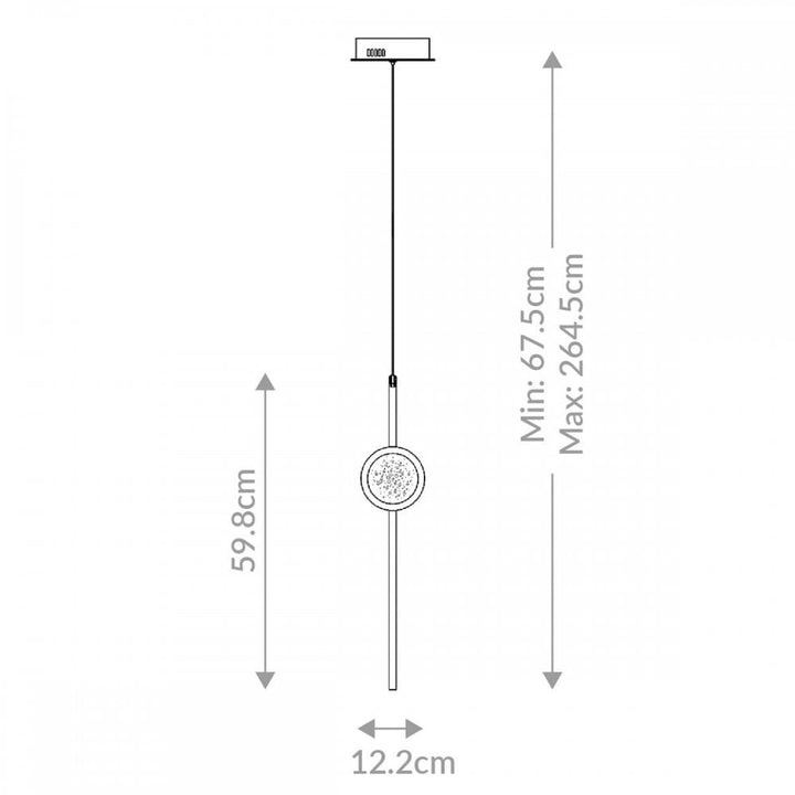 Eurofase QN-BARLETTA-1P-BG Barletta 1 Light LED Pendant Brushed Gold