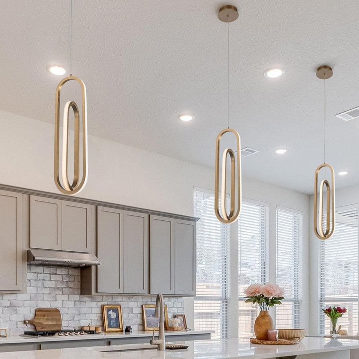 Eurofase QN-DEMARK-1P-BG Demark LED Pendant Brushed Gold