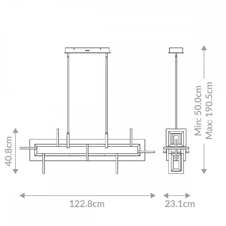 Eurofase QN-INIZIO-LP-M-BK Inizio LED Linear Pendant Medium Matte Black
