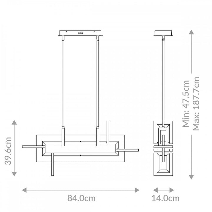 Eurofase QN-INIZIO-LP-S-BK Inizio LED Linear Pendant Small Matte Black