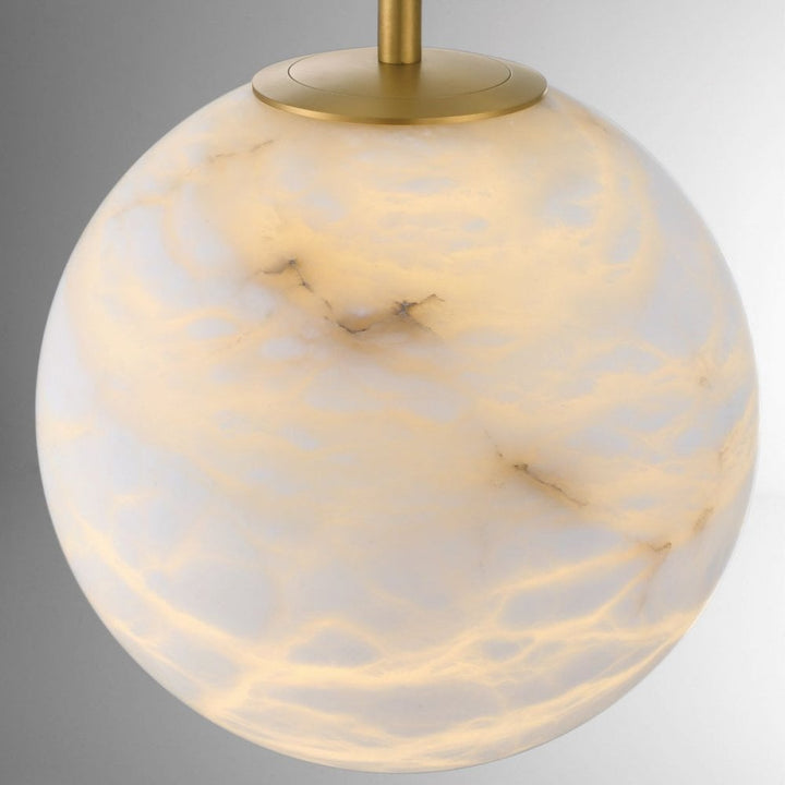 Eurofase QN-KEPLER-1P-M-BG Kepler LED Alabaster Pendant Medium Brushed Gold