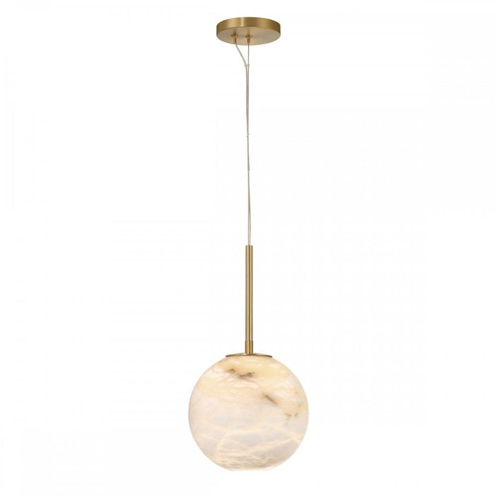 Eurofase QN-KEPLER-1P-S-BG Kepler LED Alabster Pendant Small Brushed Gold