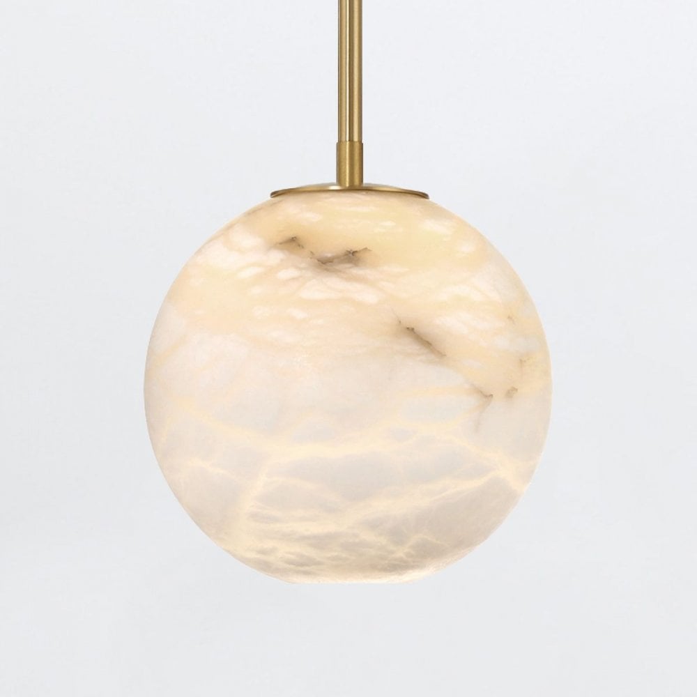 Eurofase QN-KEPLER-1P-S-BG Kepler LED Alabster Pendant Small Brushed Gold