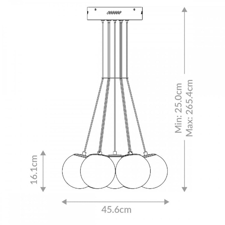 Eurofase QN-KEPLER-7P-BG Kepler 7 Light LED Alabaster Cluster Pendant Brushed Gold