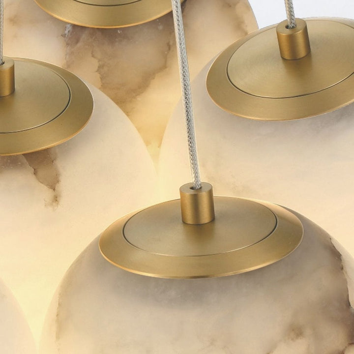 Eurofase QN-KEPLER-7P-BG Kepler 7 Light LED Alabaster Cluster Pendant Brushed Gold