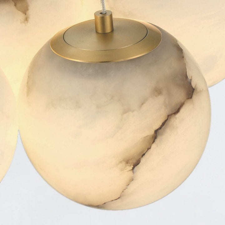 Eurofase QN-KEPLER-7P-BG Kepler 7 Light LED Alabaster Cluster Pendant Brushed Gold