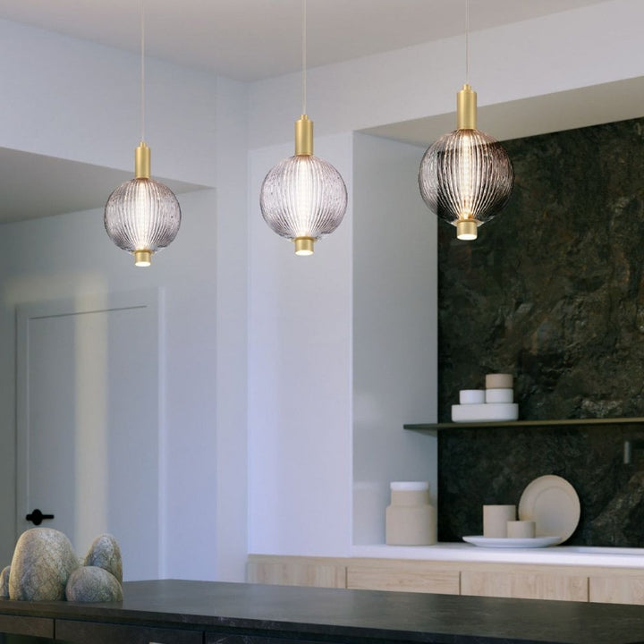 Eurofase QN-PALMAS-1MP-BG Palmas 1 Light LED Mini Pendant Brushed Gold