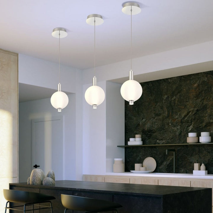 Eurofase QN-PALMAS-1MP-PN Palmas 1 Light LED Mini Pendant Polished Nickel