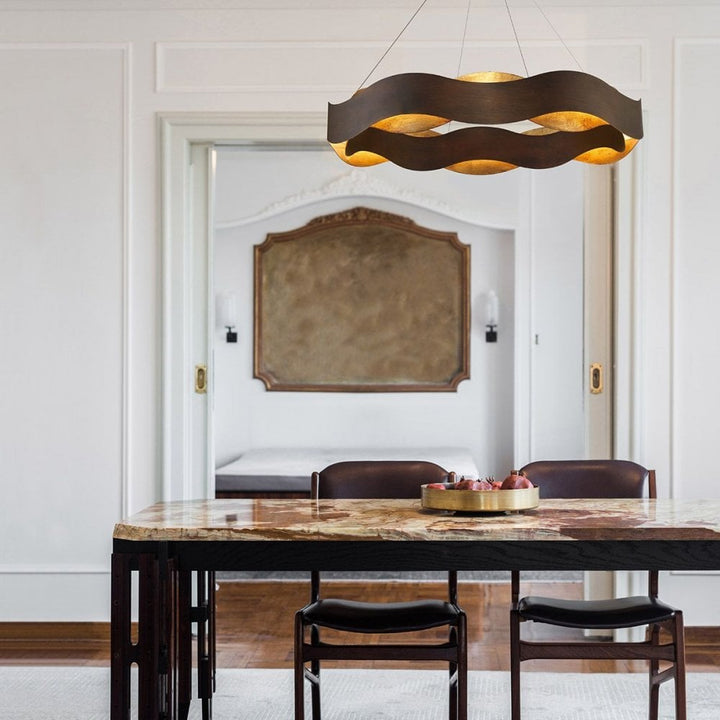 Eurofase QN-VAUGHAN-P-L-BRZ-GD Vaughan LED Chandelier Large Bronze and Brushed Gold