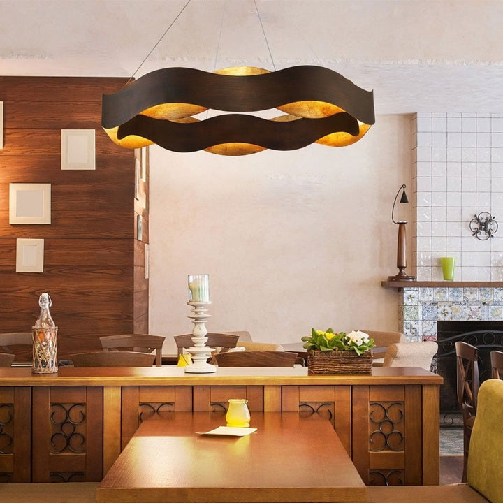 Eurofase QN-VAUGHAN-P-L-BRZ-GD Vaughan LED Chandelier Large Bronze and Brushed Gold