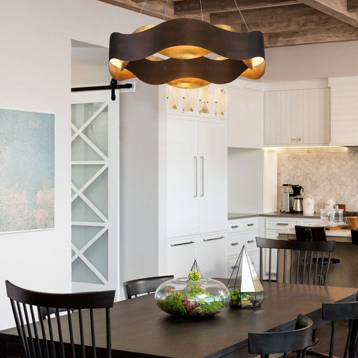 Eurofase QN-VAUGHAN-P-M-BRZ-GD Vaughan LED Chandelier Medium Bronze and Brushed Gold