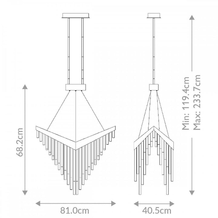 Eurofase QN-VIVIEN-P-L-BK Vivien LED Chandelier Matte Black