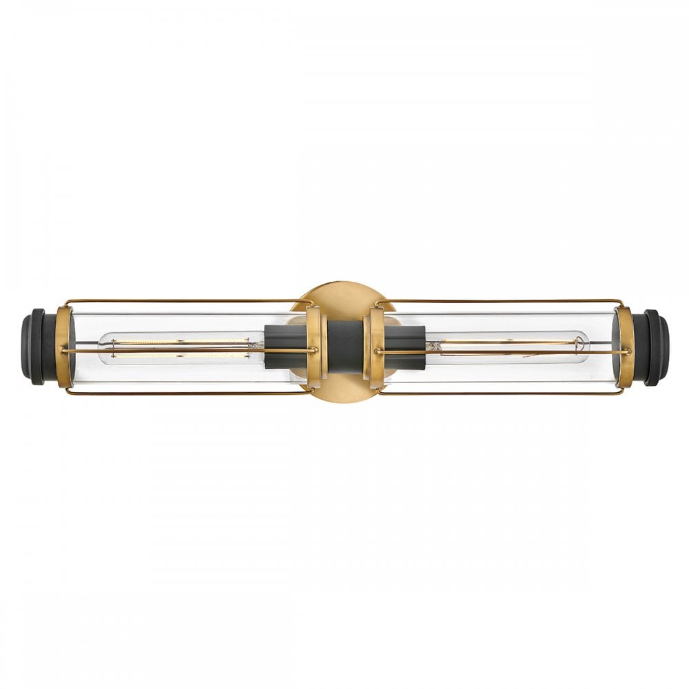 Hinkley Lighting HK-MASTHEAD2-HBBK Masthead 2 Light BathroomWall Light Heritage Brass & Black