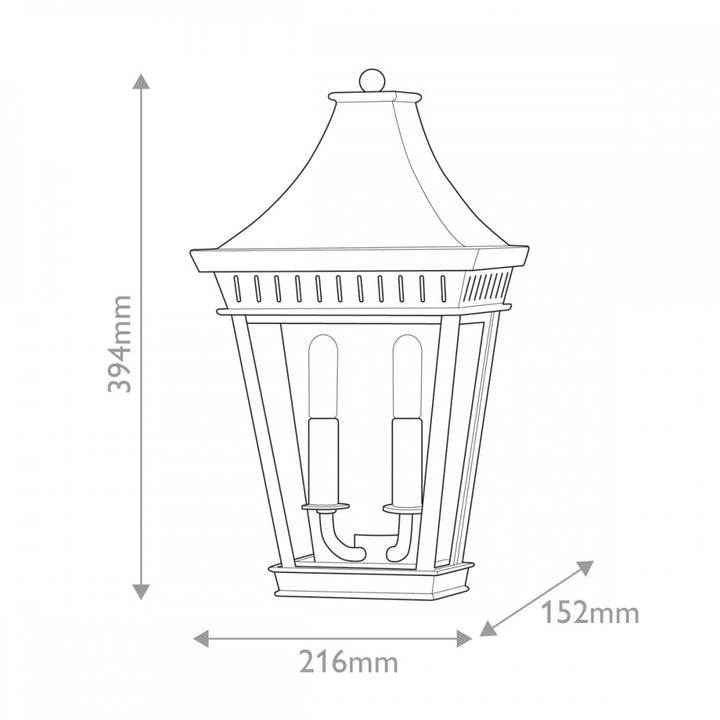 Hinkley Lighting HK-CHAPEL-HILL7-MB Chapel Hill 2 Light Outdoor Half Wall Lantern Museum Black