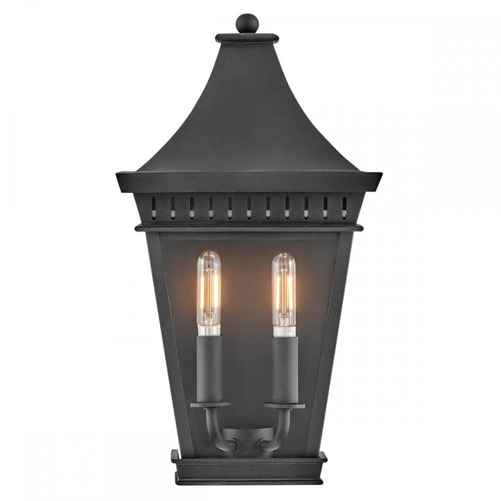 Hinkley Lighting HK-CHAPEL-HILL7-MB Chapel Hill 2 Light Outdoor Half Wall Lantern Museum Black