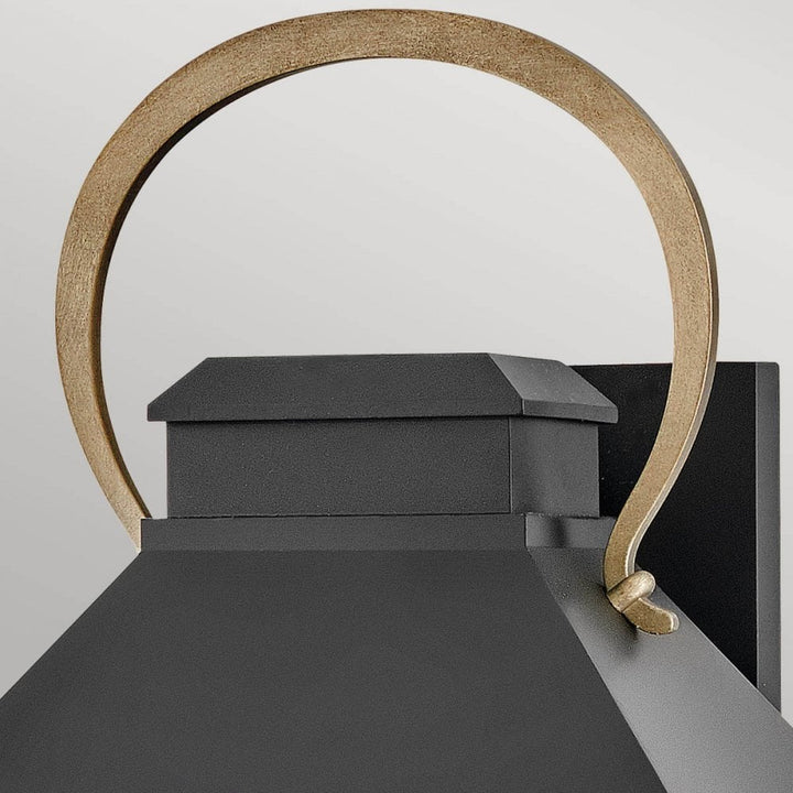 Hinkley Lighting HK-DAWSON-L Dawson 2 Light Outdoor Large Wall Lantern Black with Burnished Bronze accent