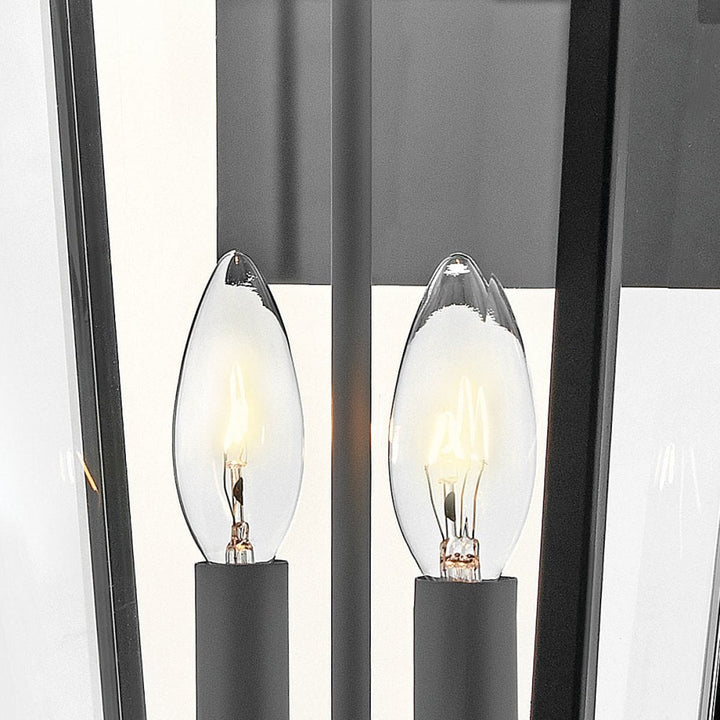 Hinkley Lighting HK-DAWSON-L Dawson 2 Light Outdoor Large Wall Lantern Black with Burnished Bronze accent