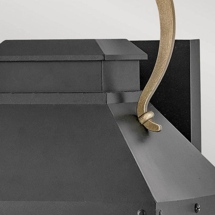 Hinkley Lighting HK-DAWSON-M Dawson 1 Light Outdoor Medium Wall Lantern Black with Burnished Bronze accent