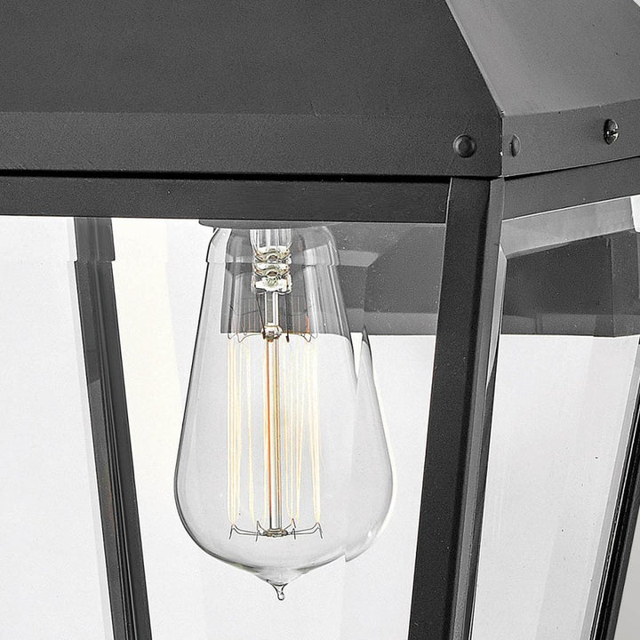 Hinkley Lighting HK-DAWSON-M Dawson 1 Light Outdoor Medium Wall Lantern Black with Burnished Bronze accent