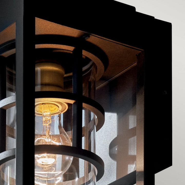 Kichler KL-HONE-M-BKT Hone 1 Light Medium Outdoor Wall Lantern Textured Black