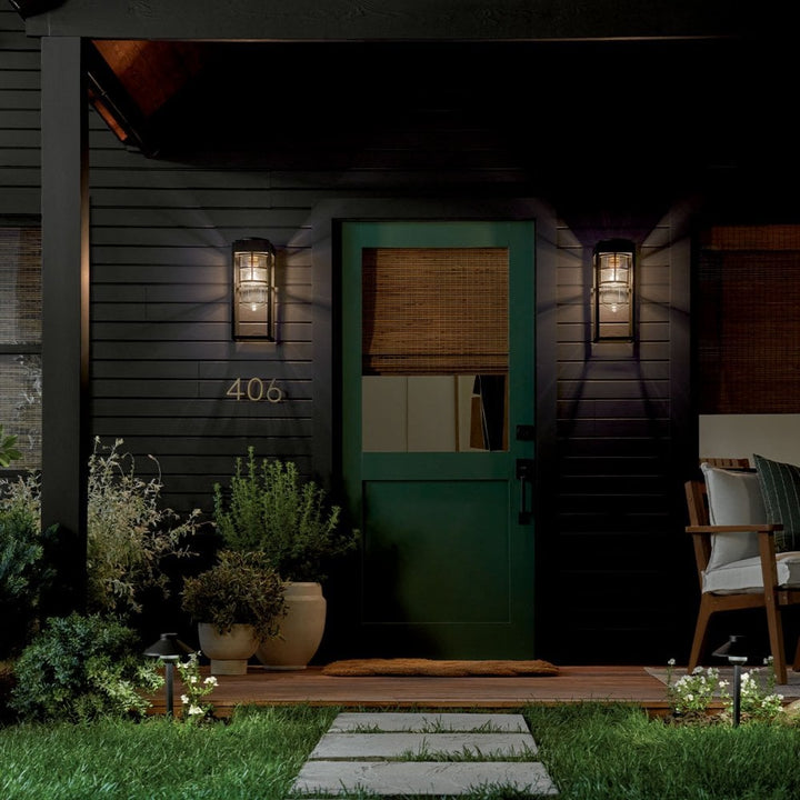 Kichler KL-HONE-M-BKT Hone 1 Light Medium Outdoor Wall Lantern Textured Black