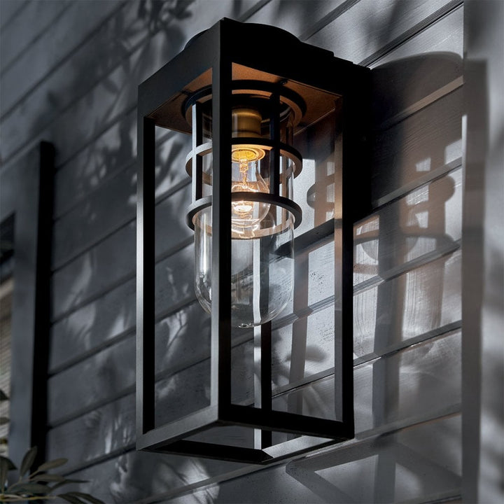 Kichler KL-HONE-M-BKT Hone 1 Light Medium Outdoor Wall Lantern Textured Black