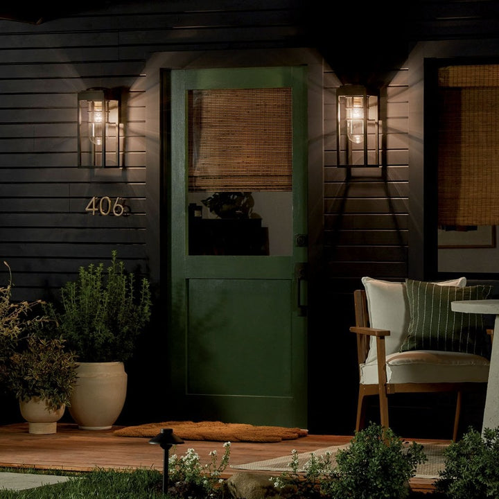 Kichler KL-HONE-M-BKT Hone 1 Light Medium Outdoor Wall Lantern Textured Black