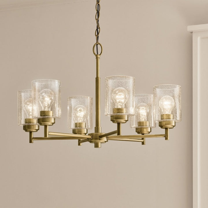Kichler KL-WINSLOW6-NBR Winslow 6 Light Chandelier Natural Brass