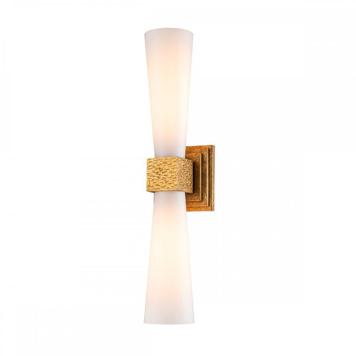 Elstead KRISTY-2WB-DG-OPAL Kristy 2 Light Bathroom Wall Light Distressed Gold