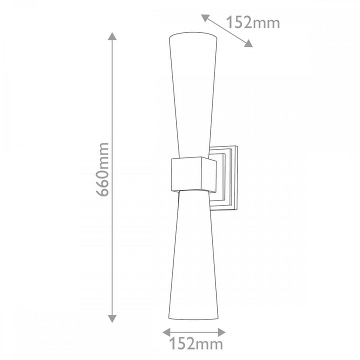 Elstead KRISTY-2WB-DG-OPAL Kristy 2 Light Bathroom Wall Light Distressed Gold