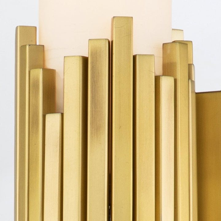 Elstead MARVELE-2WB-AB-OPAL Marvele 2 Light Bathroom Wall Light Aged Brass