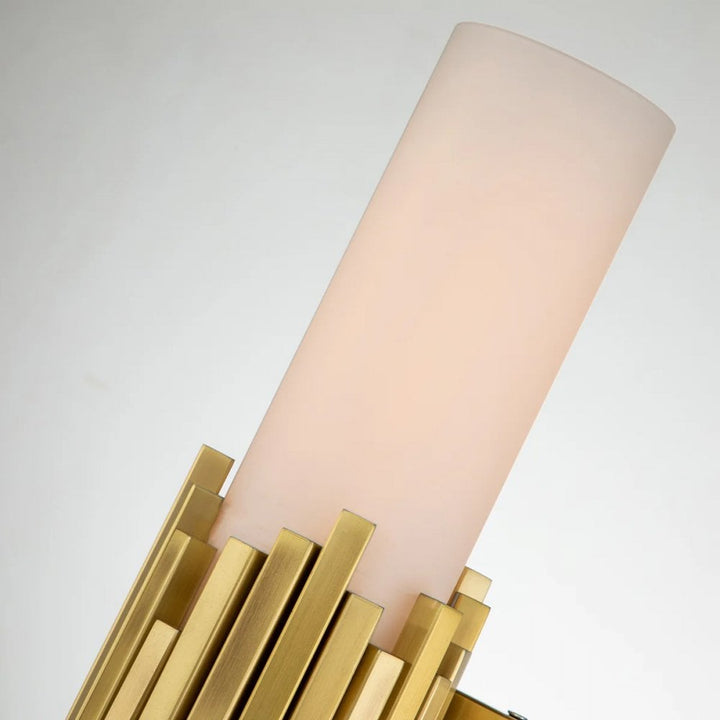 Elstead MARVELE-2WB-AB-OPAL Marvele 2 Light Bathroom Wall Light Aged Brass
