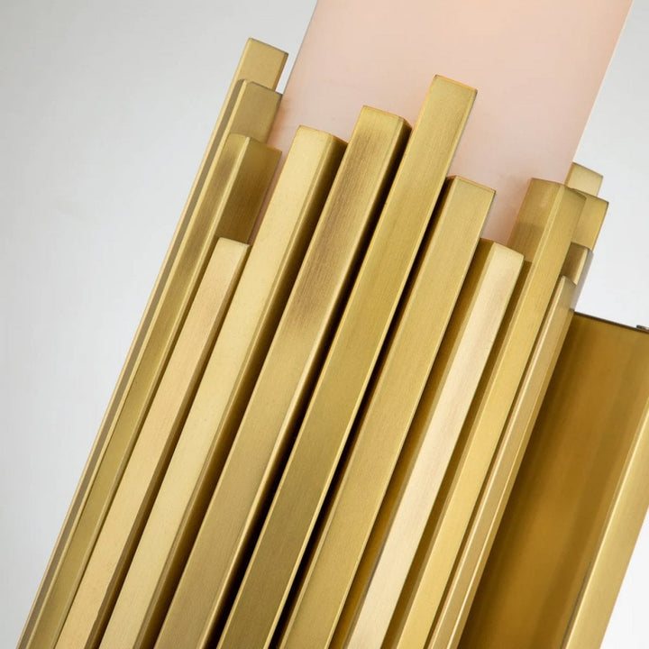 Elstead MARVELE-2WB-AB-OPAL Marvele 2 Light Bathroom Wall Light Aged Brass