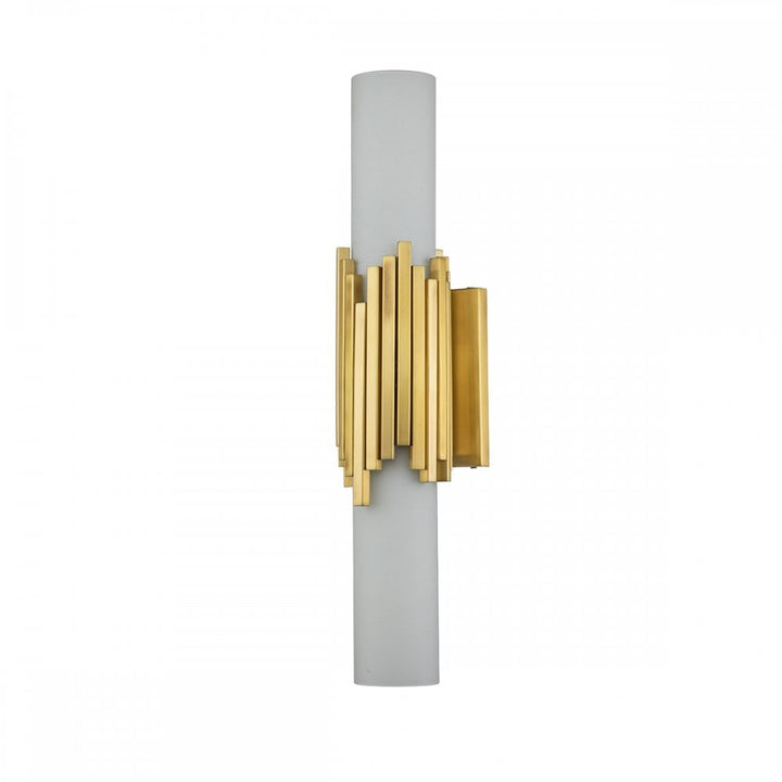 Elstead MARVELE-2WB-AB-OPAL Marvele 2 Light Bathroom Wall Light Aged Brass
