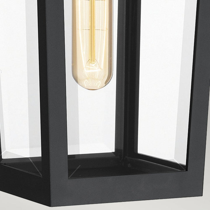 Quoizel QZ-BUCKLEY-M-MBK Buckley 1 Light Medium Outdoor Wall Lantern Matt Black & Brass Accent
